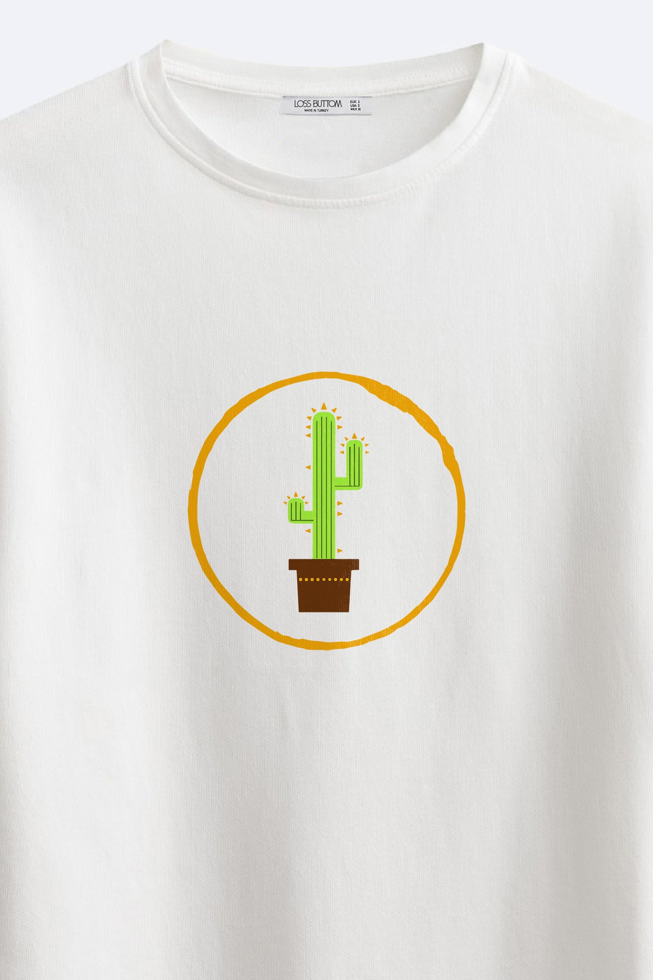 Cactus Baskılı Oversize Fit T-Shirt