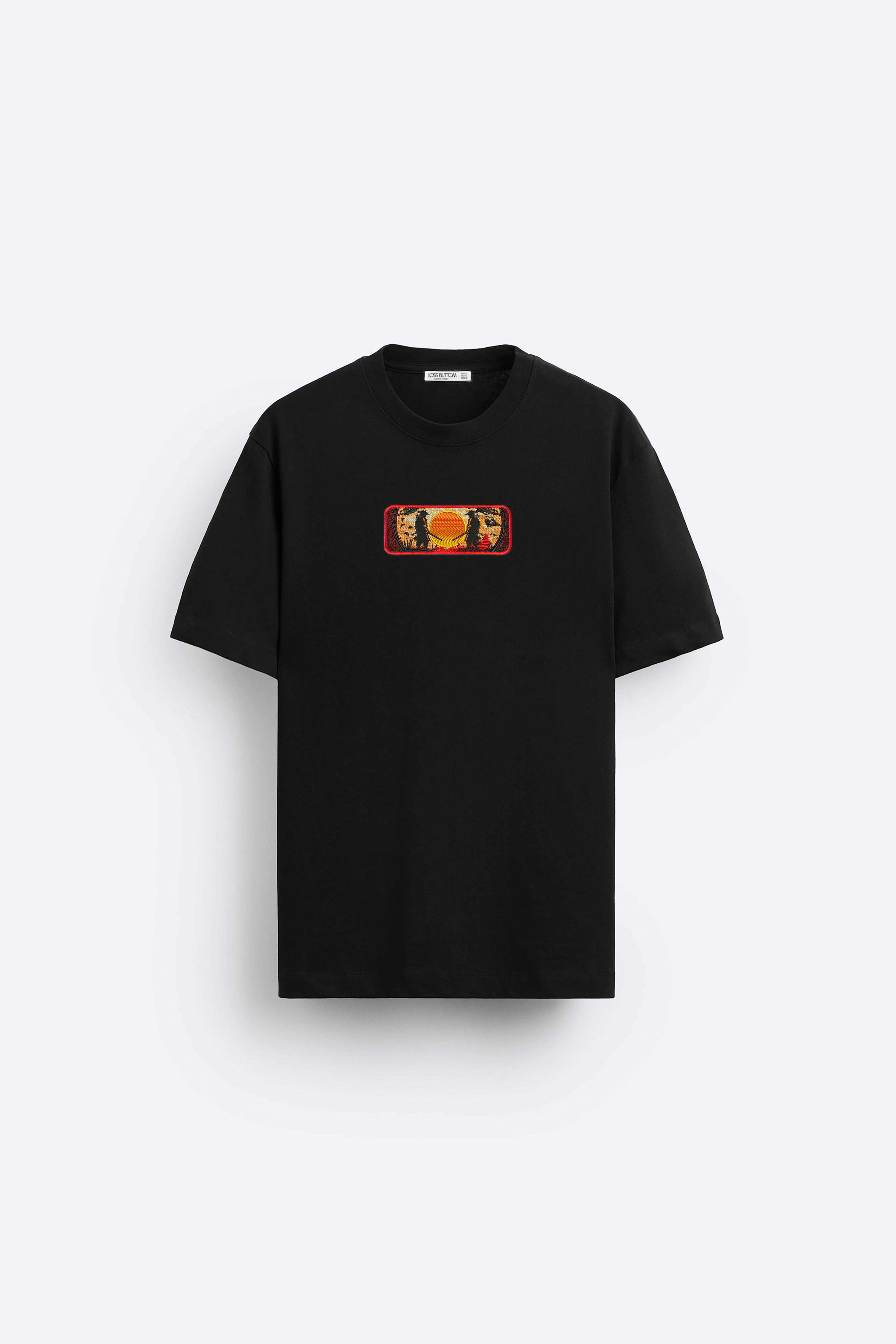 Ağır Kumaş Kenar Nakışlı Samurai Oversize T-shirt