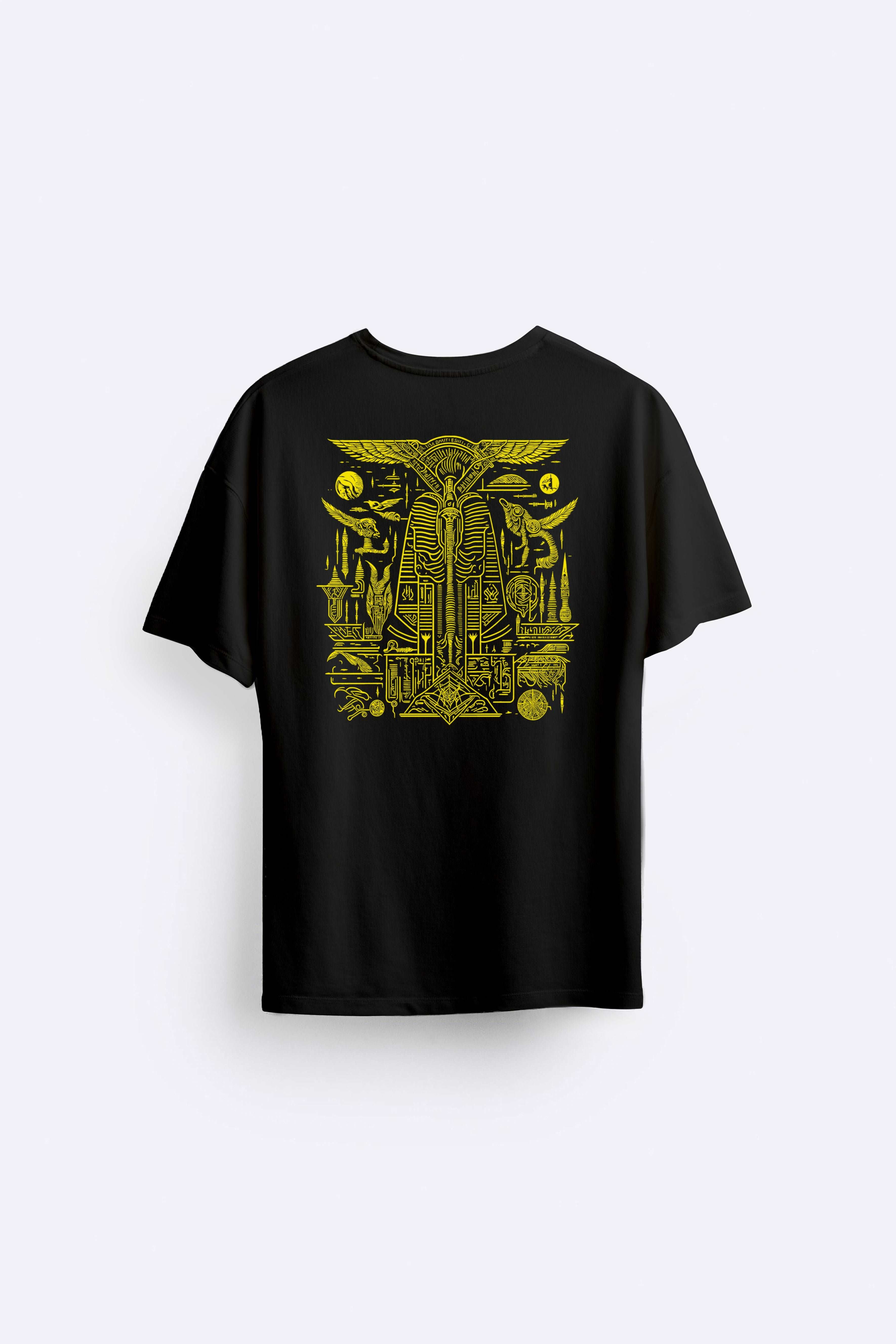 Egyptian Hieroglyphs Likralı T-Shirt