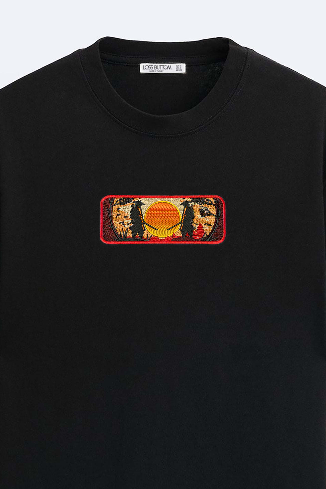 Ağır Kumaş Kenar Nakışlı Samurai Oversize T-shirt