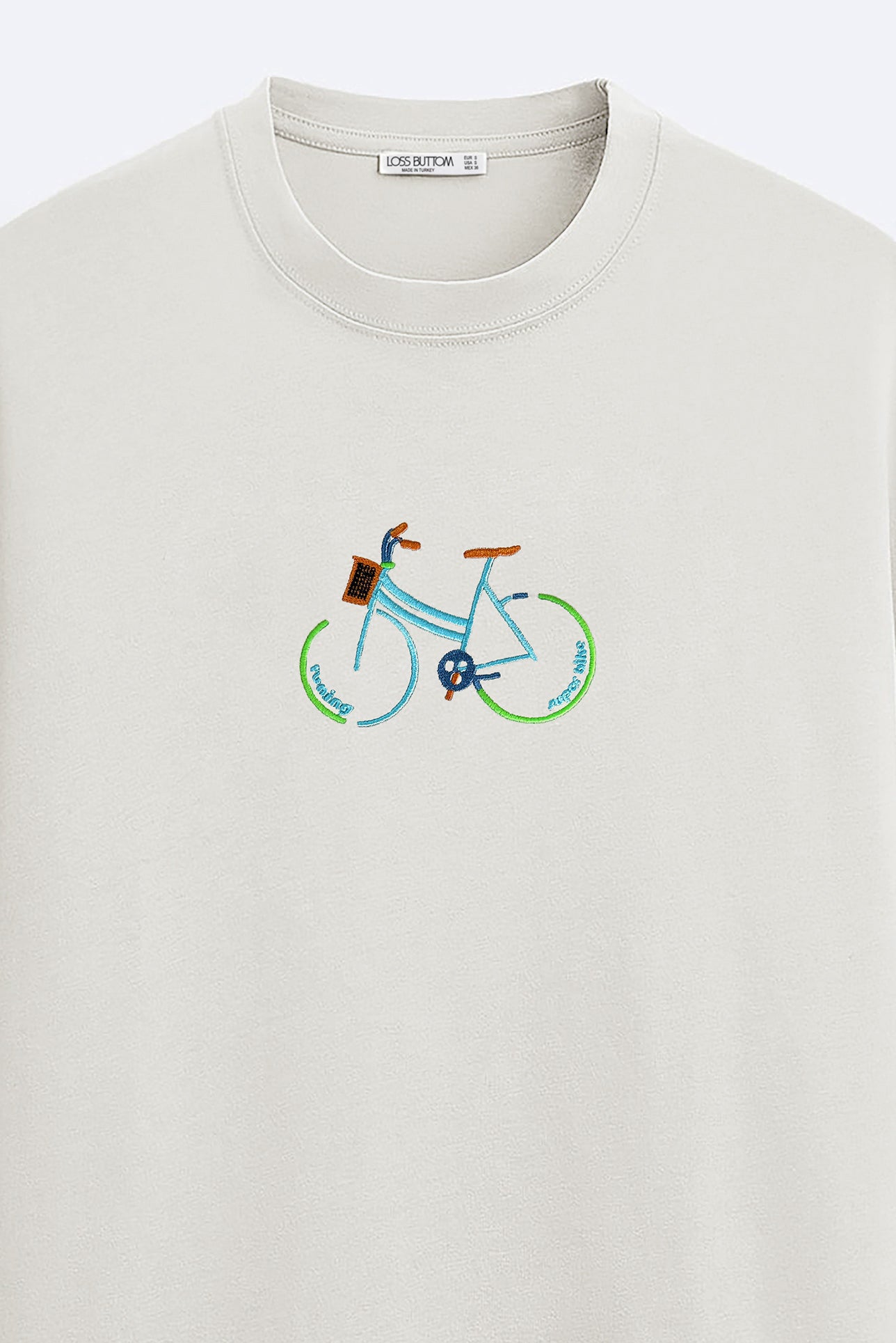 Ağır Kumaş Bike Nakışlı Oversize T-shirt