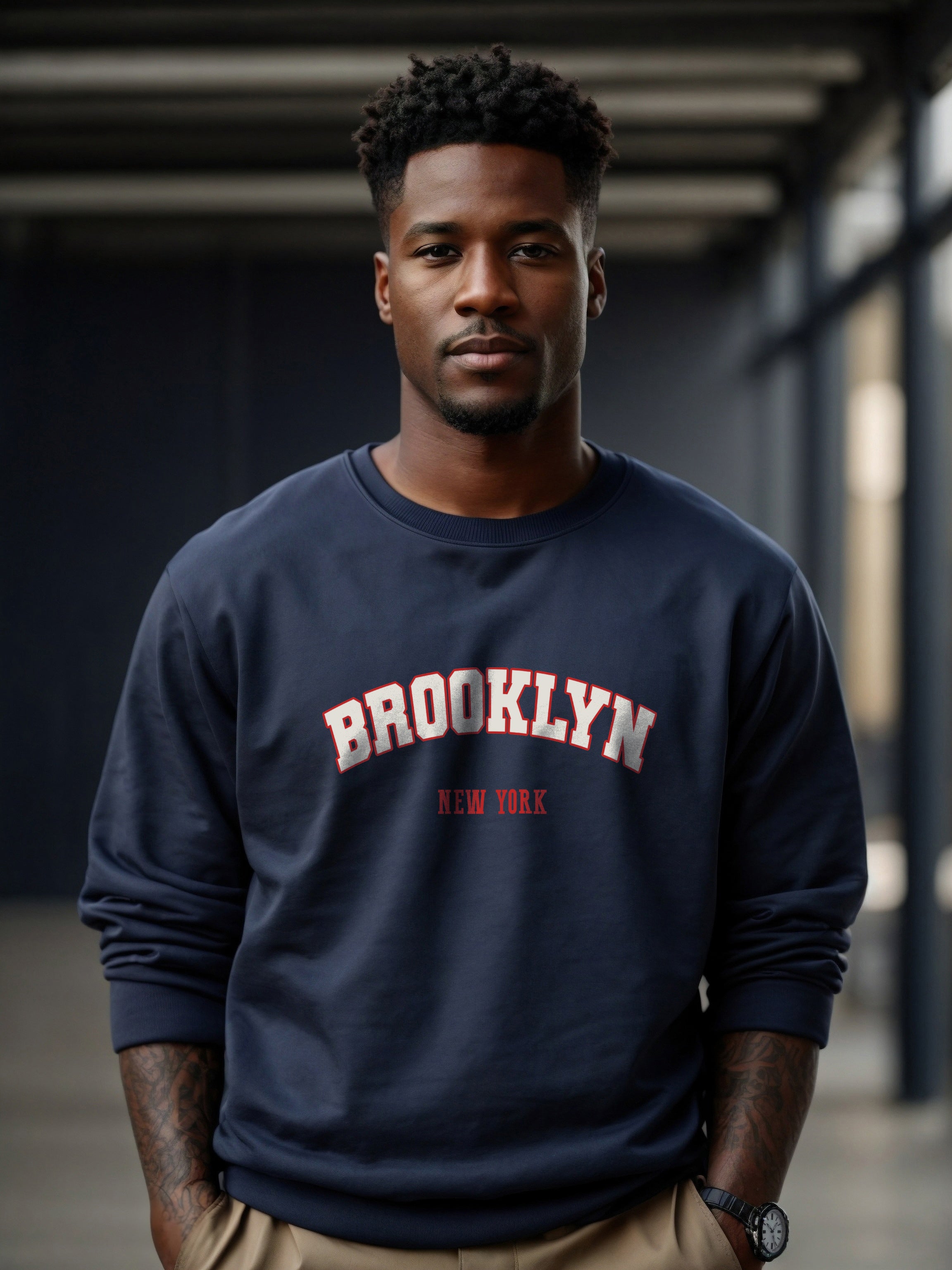 Brooklyn Baskılı Sweatshirt Overize