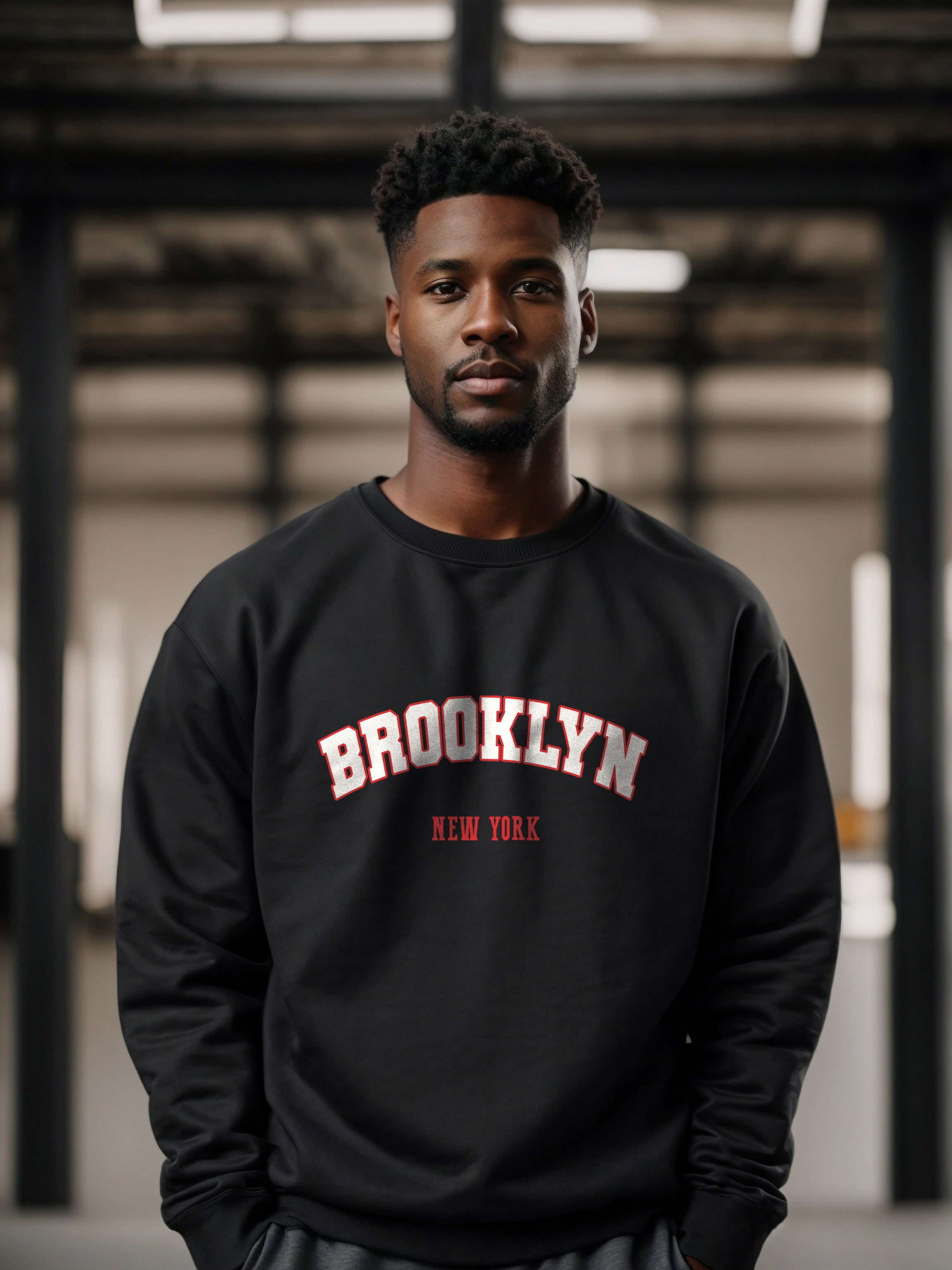 Brooklyn Baskılı Sweatshirt Overize