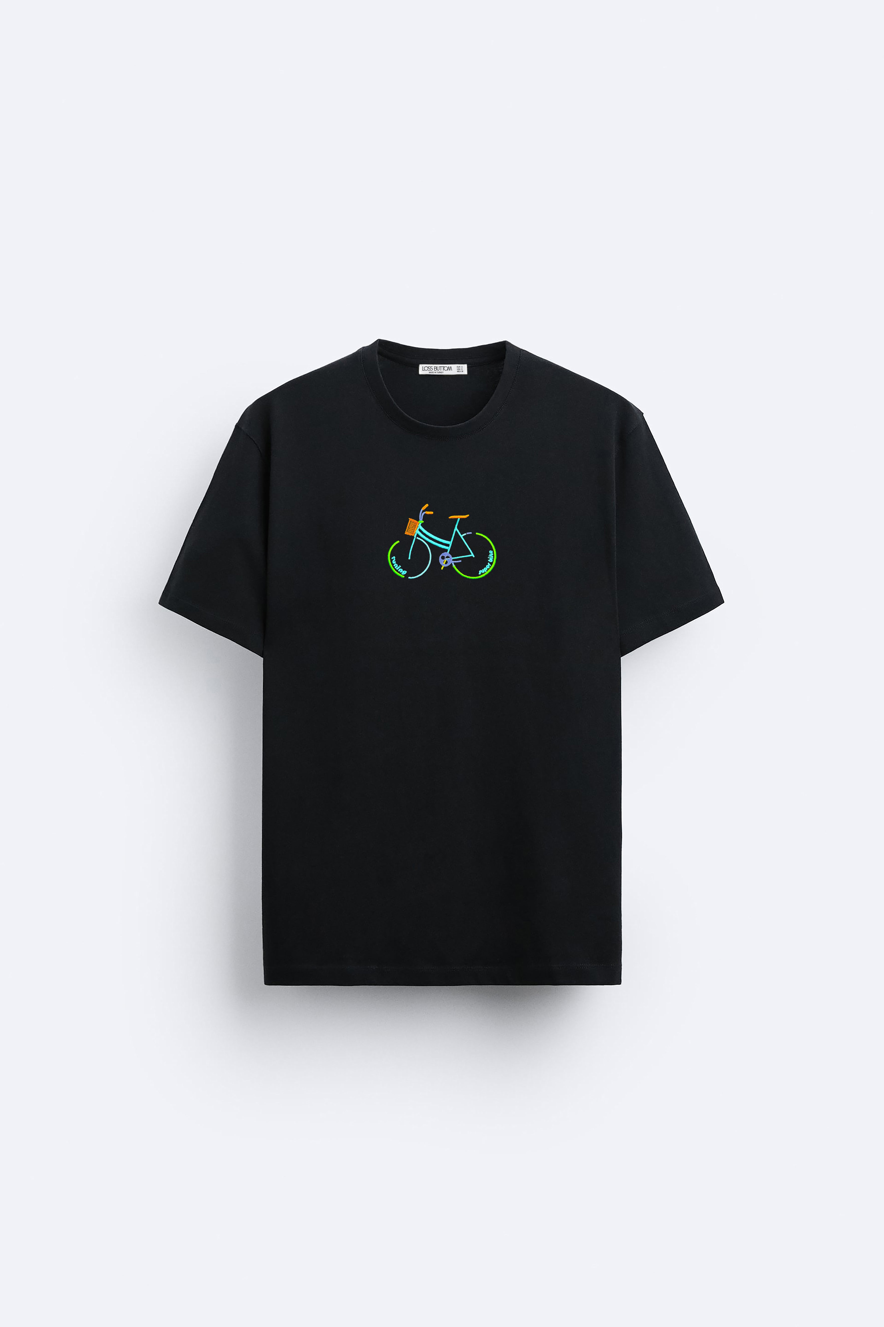 Ağır Kumaş Bike Nakışlı Oversize T-shirt