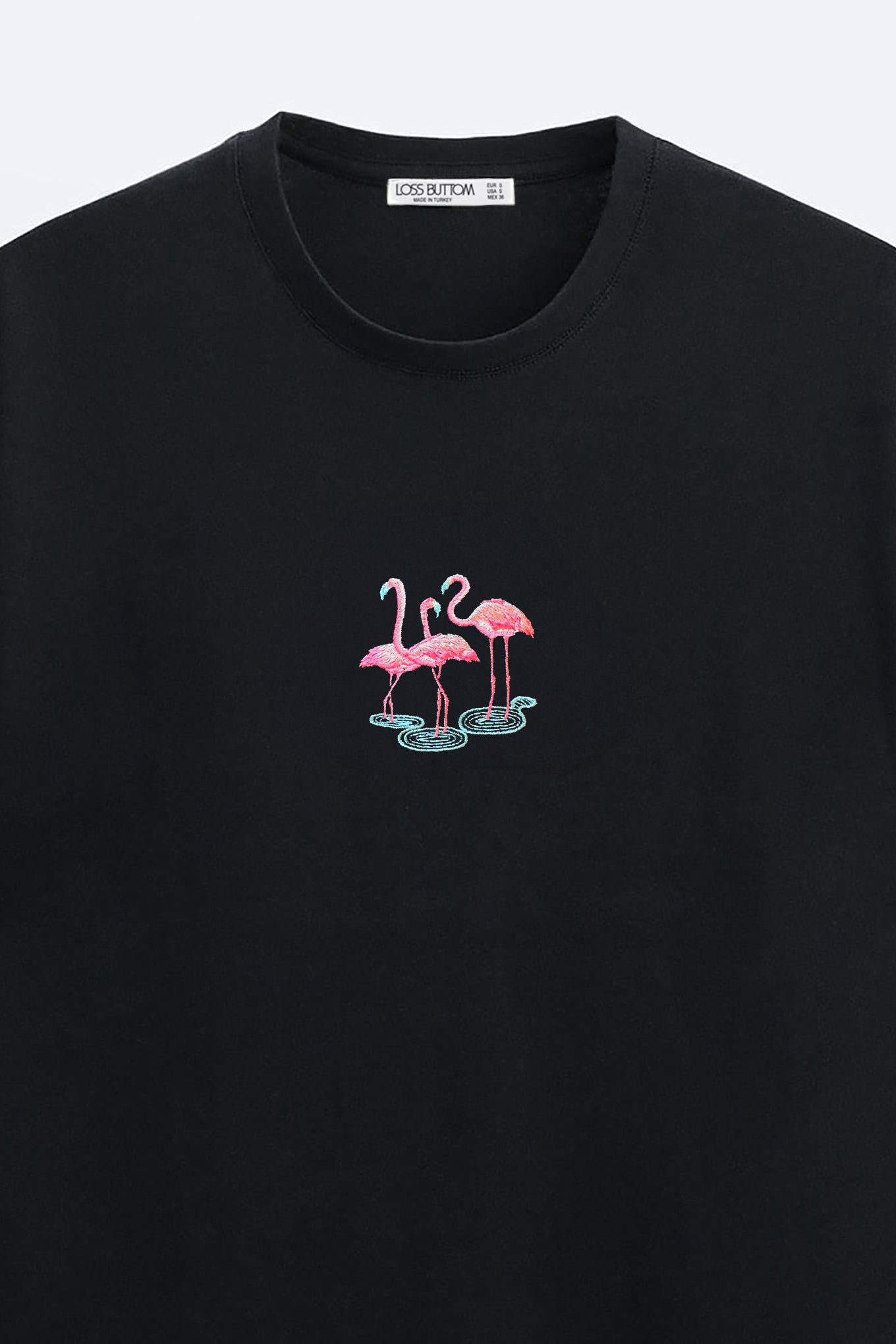 Ağır Kumaş Flamingo's Nakışlı Oversize T-shirt