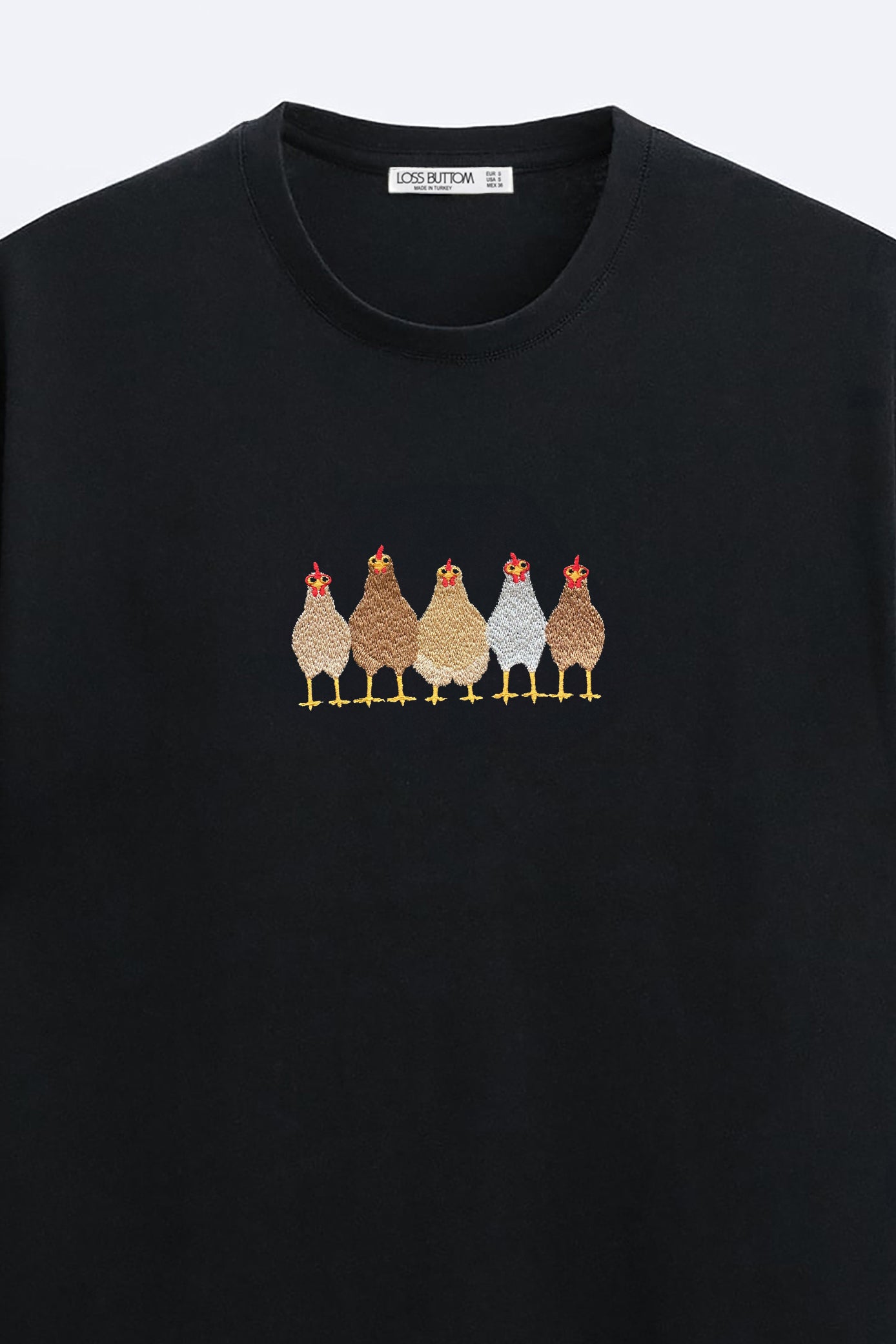 Ağır Kumaş Chicken's Nakışlı Oversize T-Shirt