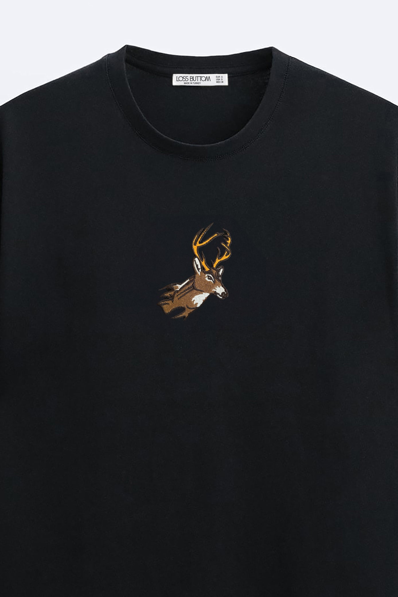 Ağır Kumaş Deer Nakışlı Oversize T-shirt