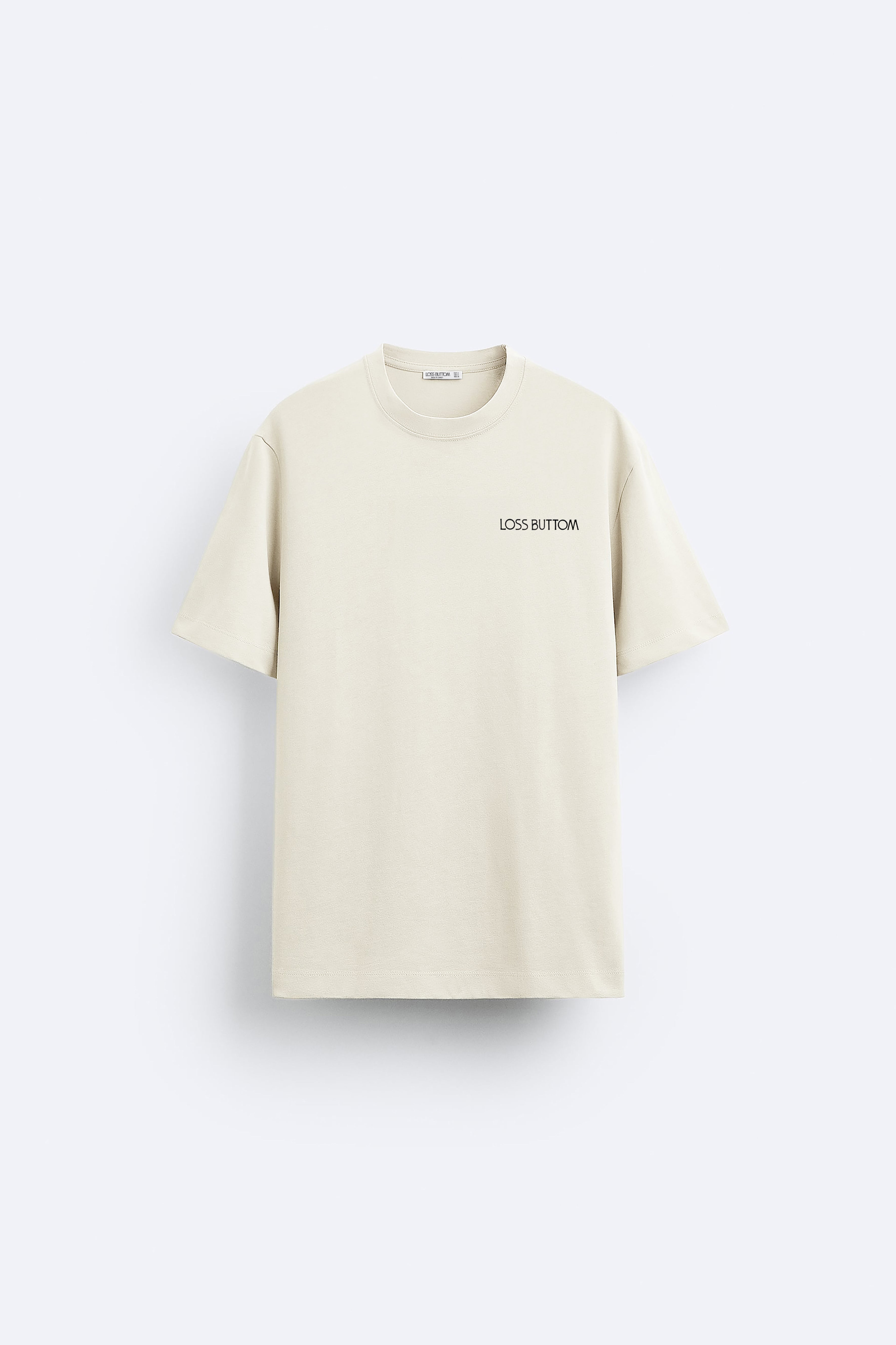 Ağır Kumaş Basic Kabartma Logo Tek Renk Oversize T-shirt