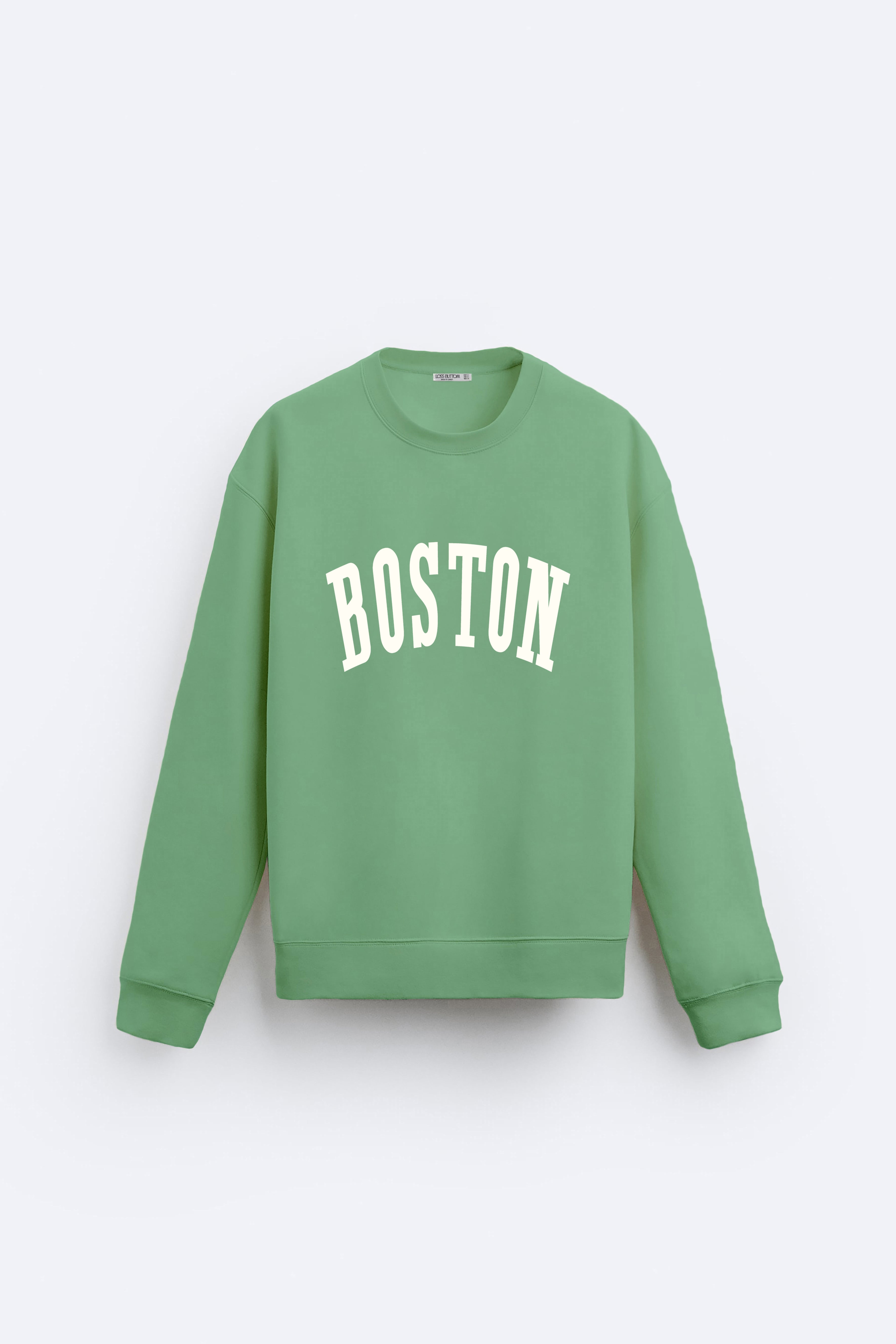 Boston Baskılı  Overize Sweatshirt