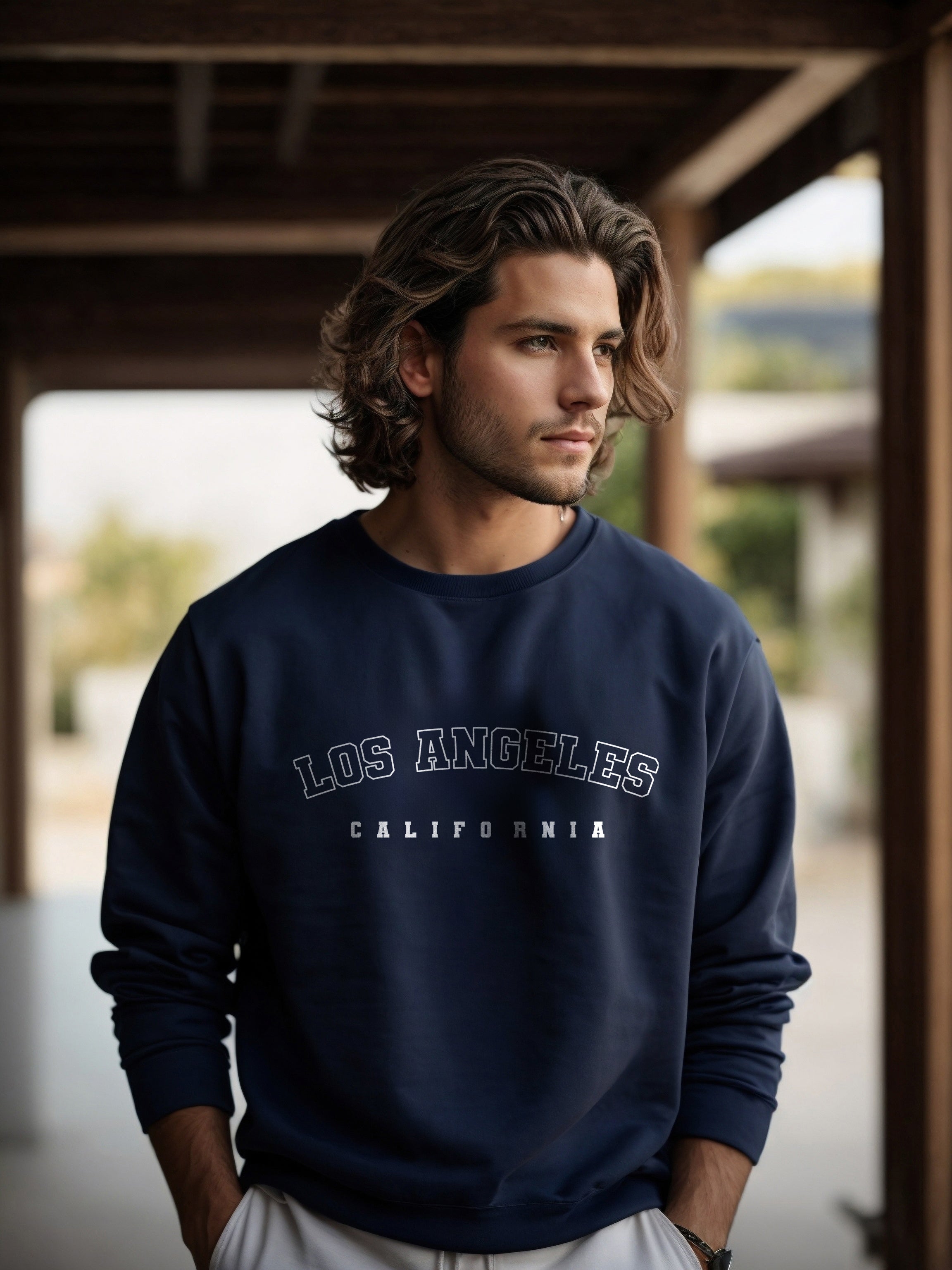 Los Angeles Baskılı Sweatshirt Overize