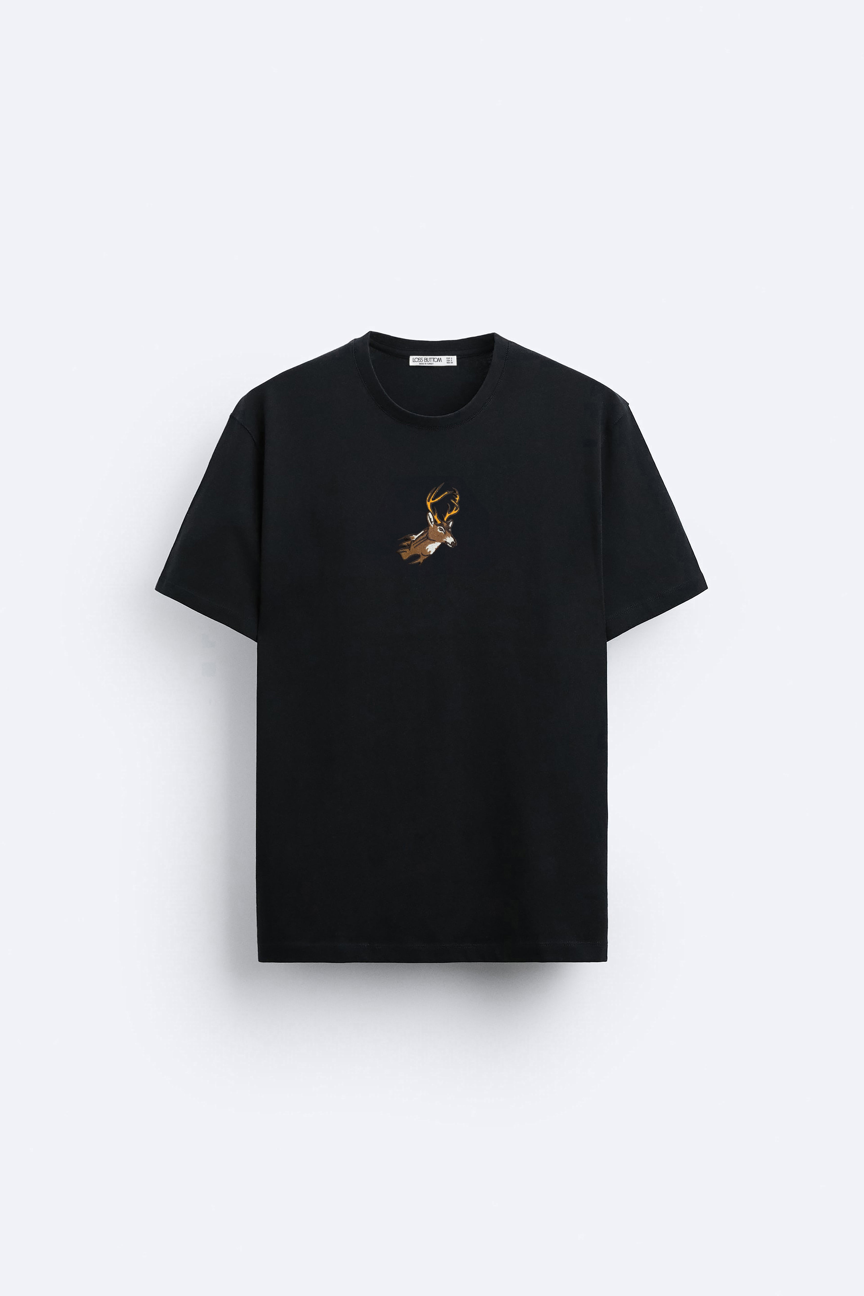 Ağır Kumaş Deer Nakışlı Oversize T-shirt