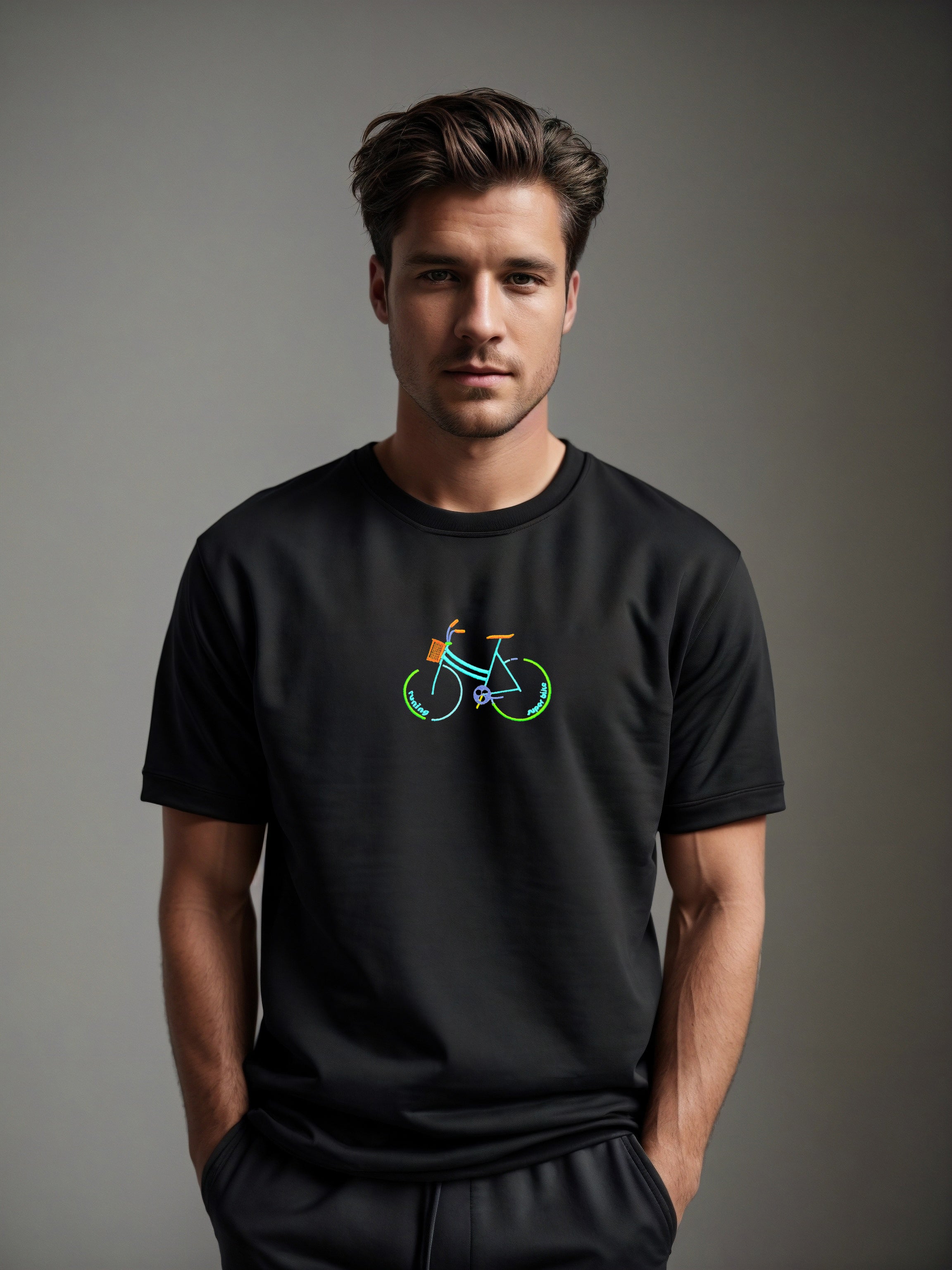 Ağır Kumaş Bike Nakışlı Oversize T-shirt