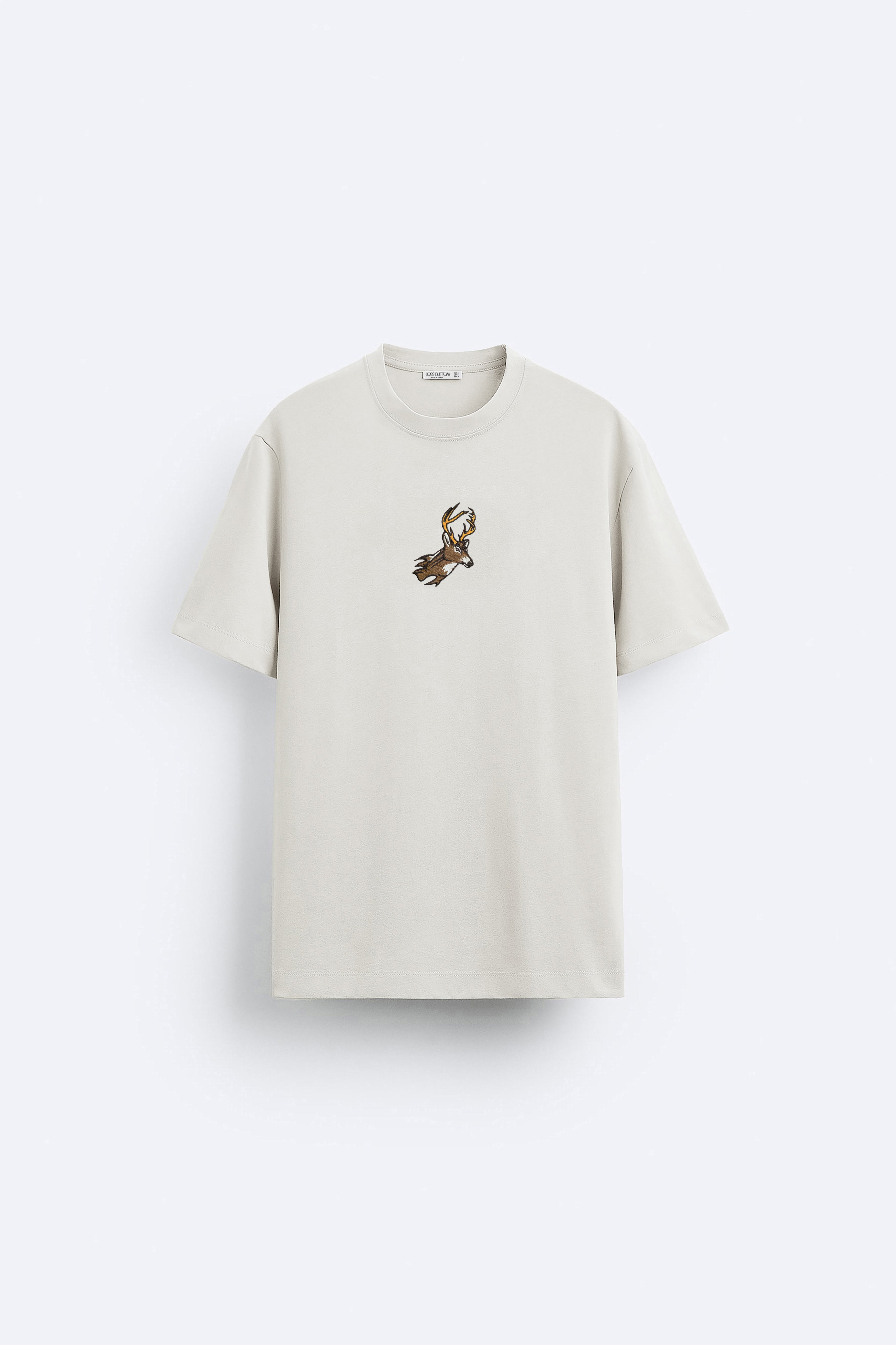 Ağır Kumaş Deer Nakışlı Oversize T-shirt